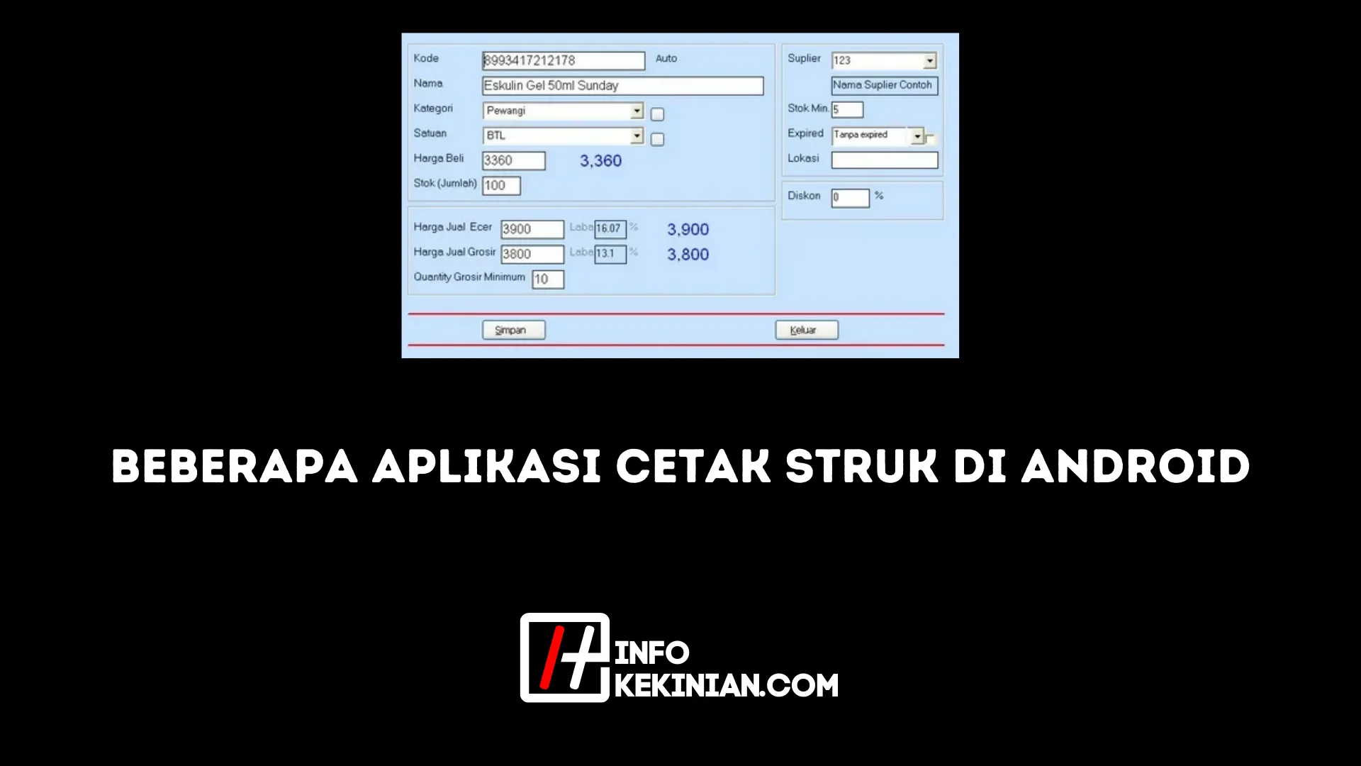 beberapa aplikasi cetak struk di android