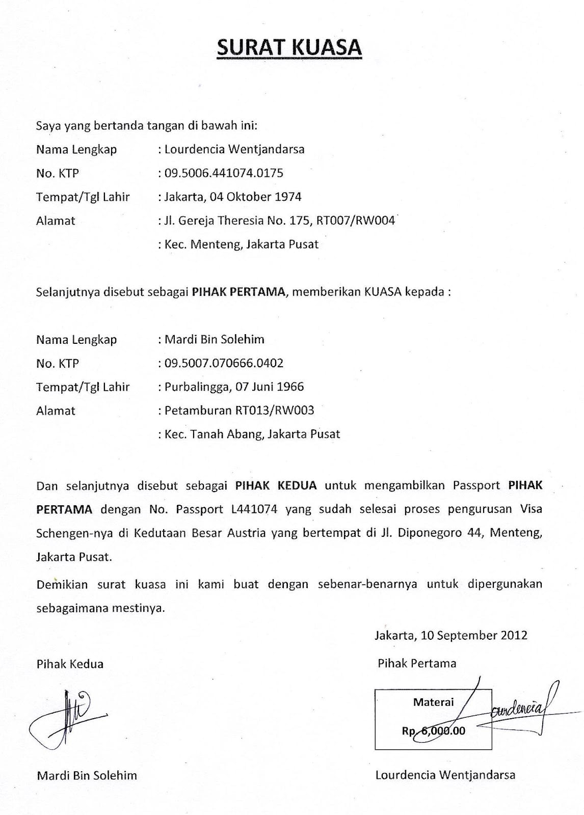 Contoh Surat Kuasa Tutup Rekening Bank  Contoh Surat