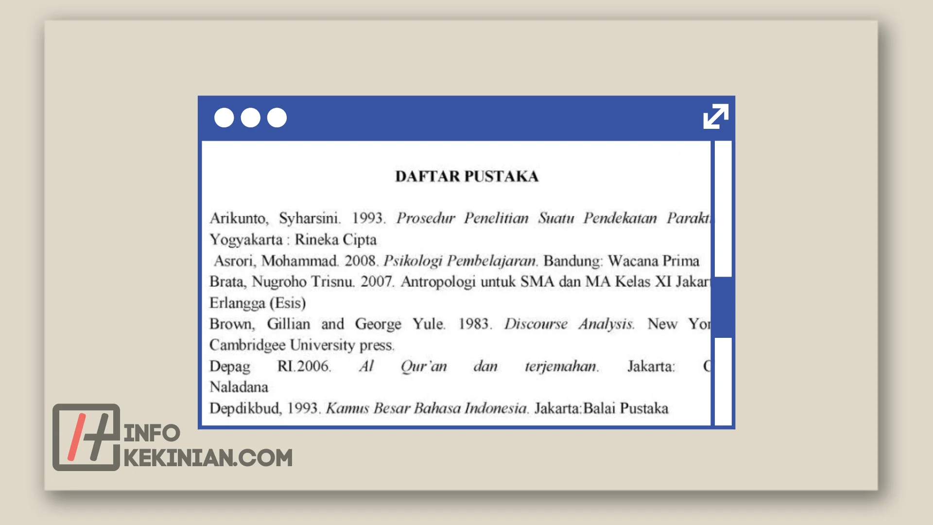 Fungsi pada Daftar Pustaka