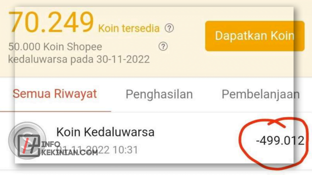 Koin Shopee Bisa Hangus