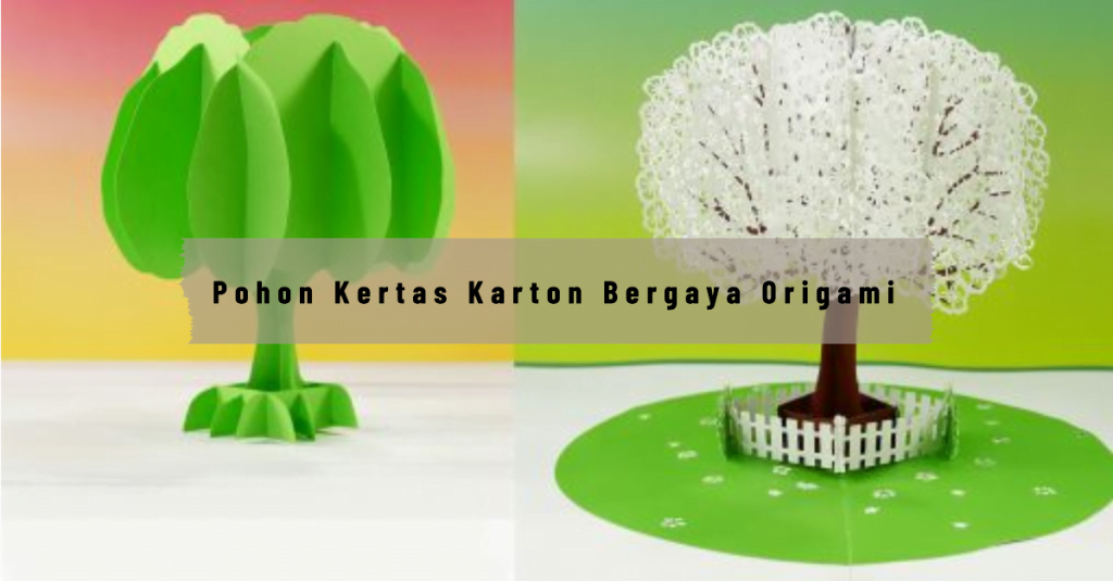 Pohon Kertas Karton Bergaya Origami